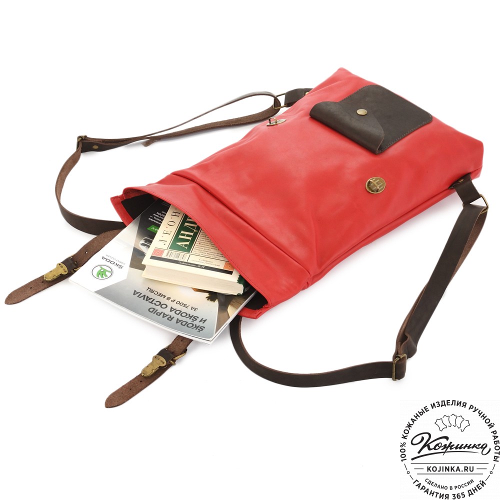 Кожаный рюкзак "Vogue" (красный) 